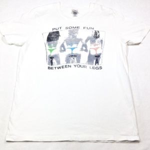 Junk Food Mens Put Some Fun Between Your Legs tee